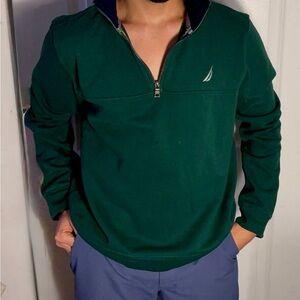 Nautica Men's Teal Zip-Up Sweater
